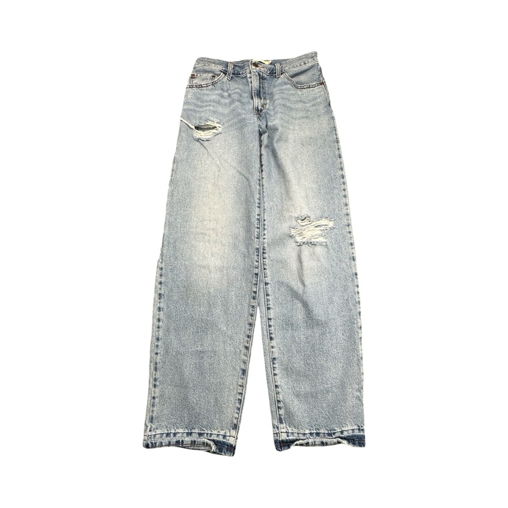 Levi's Jeans Womens 26 Blue Baggy Dad Distressed Light Wash Wide Leg Denim